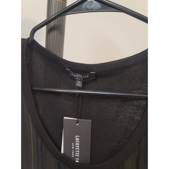 Lafayette 148 New York Silk Black Sweater Vest Size Xl New NWT - Picture 3 of 9